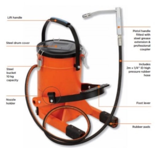 High Pressure Portable Grease Pump for quick effortless greasing in everyday lubrication.