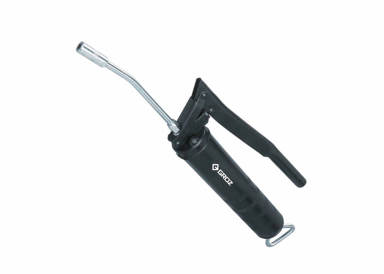The Groz Standard Lever Grease Gun is a durable, entry-level tool capable of delivering up to 6000 PSI, making it ideal for general lubrication and daily maintenance tasks. Favoured by professionals for its reliability, it features a powder-coated steel head with a bulk nut that allows quick air release by simply turning the head assembly. The grease gun supports both 14oz (400g) cartridges and 500 cm³ bulk grease and includes a 150 mm rigid steel extension with coupler, making it the number one choice for everyday maintenance work.