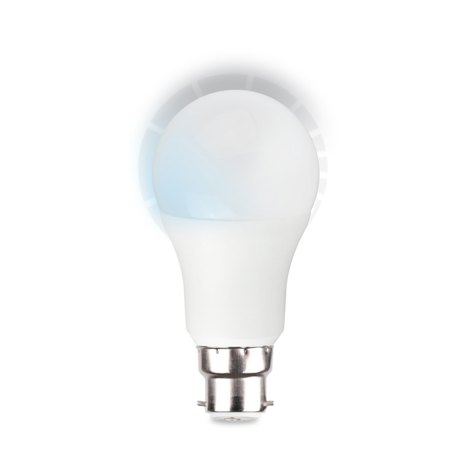 The Litemate 9W A60 B22 dimmable LED lamp delivers bright, efficient lighting with an output of 945 lumens and a wide 200° beam angle. Operating on AC 230V, it produces a 4000K neutral white light at an efficiency of 105 lumens per watt. Suitable for indoor and exterior use, this lamp is dimmable and includes a 3-year warranty.