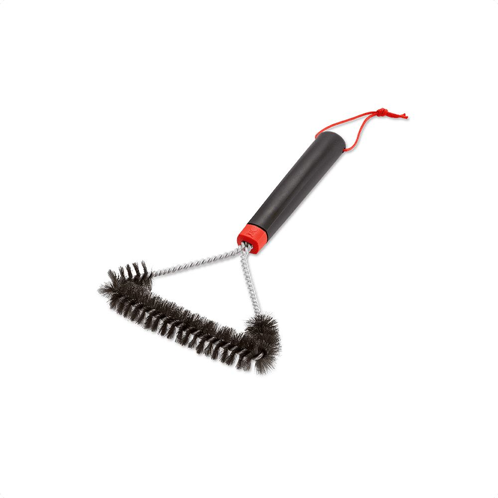 This three-sided barbecue brush is designed to remove grease and debris from cooking grates of all sizes with ease. Its thoughtfully designed handle provides a secure, comfortable grip, making it easy to brush off stuck-on food and clean hard-to-reach or tight spaces. Regularly cleaning your grates with this barbecue brush before each use helps extend the life of your barbecue and ensures every meal is just as delicious as the last.