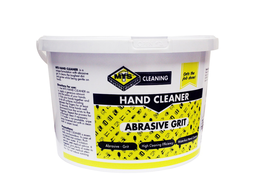 MTS hand cleaner with grit is a waterless, anti-bacterial, and biodegradable solution that removes stubborn grease, dirt, and grime using its powerful gritty formula. Enriched with lanolin, it helps protect and moisturize the skin, reducing dryness and irritation, and is well suited for demanding industrial applications like workshops and garages.