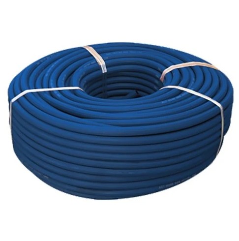 The MatWeld Blue Oxy Ribbed Gas Hose is designed for reliable and safe oxygen gas handling, featuring a heavy-duty reinforced construction and an 8mm internal diameter for durability and efficient gas flow. Its blue color clearly identifies it as an oxygen