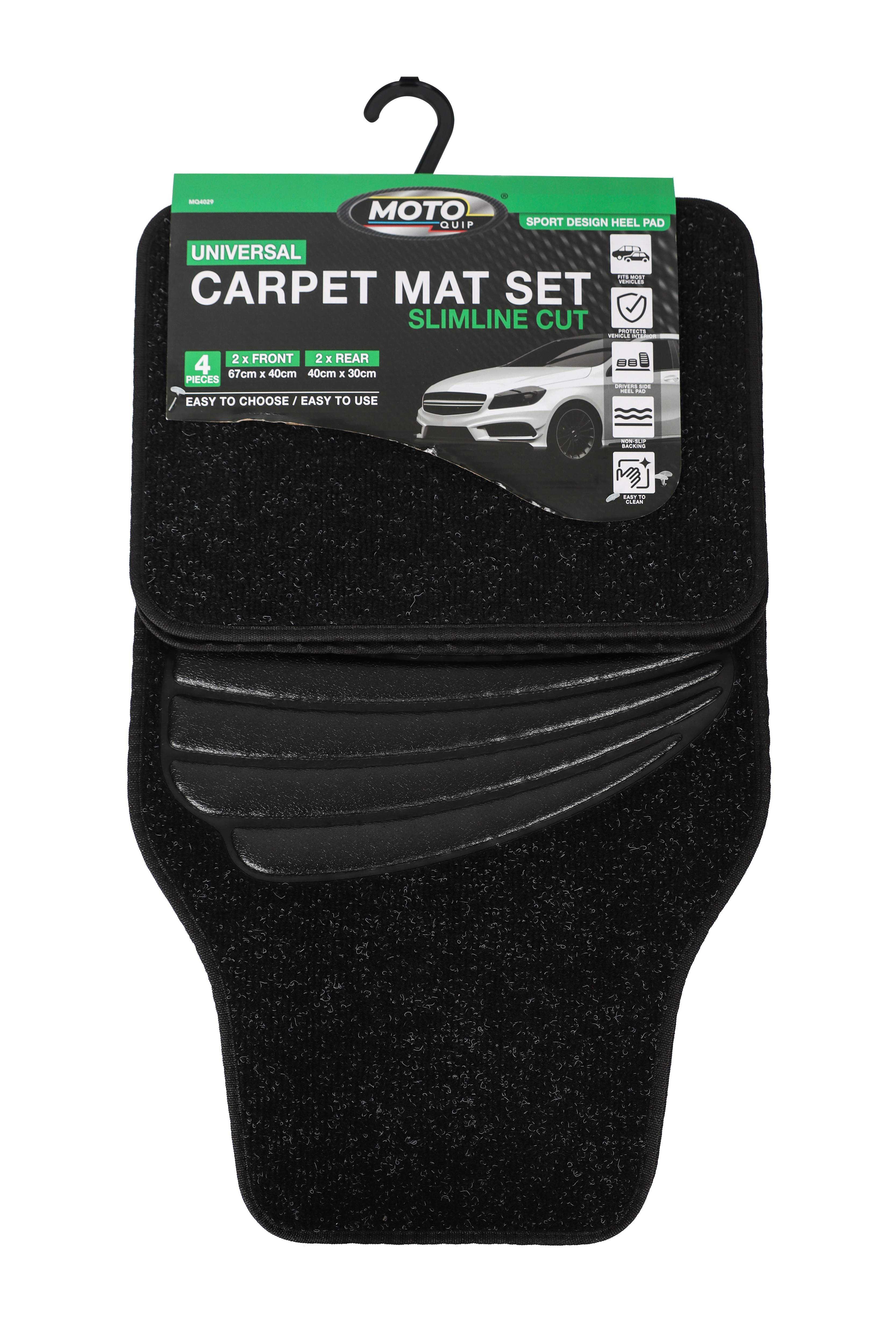 This 4-piece universal set uses ribbed carpet made from durable, original equipment quality material.