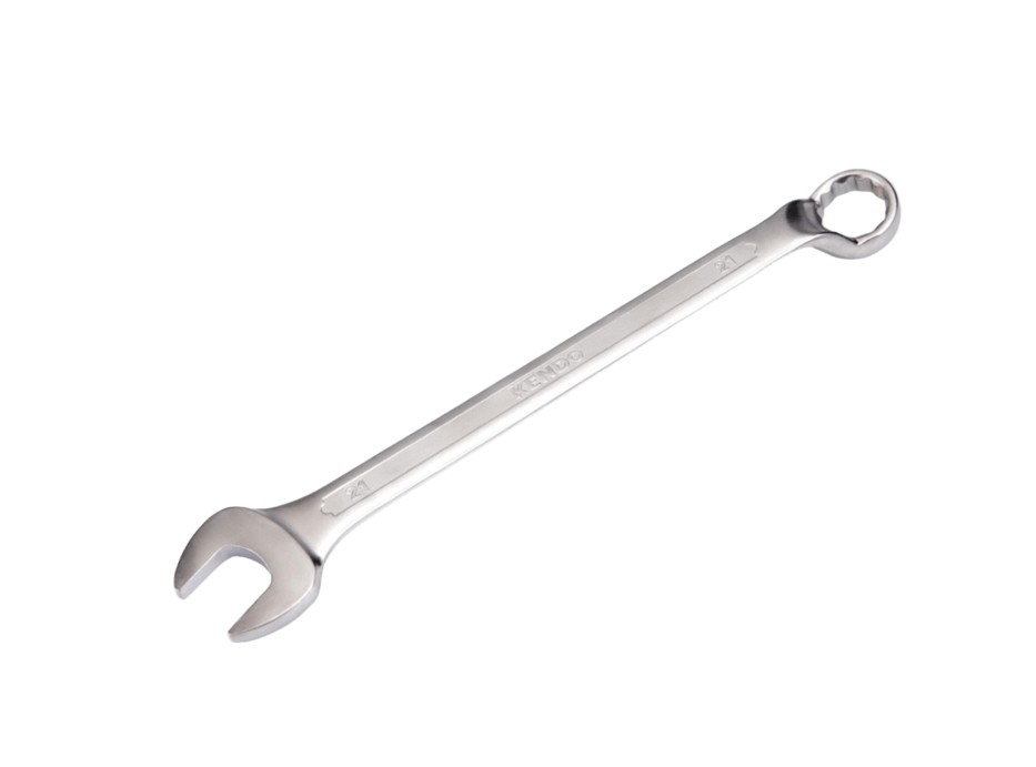 This tool is crafted from high-quality forged Chrome Vanadium (Cr-V) steel and features a 15° offset in line with DIN standards for precise and effective use. The satin chrome plating protects against corrosion, ensuring durability and long-lasting perfor