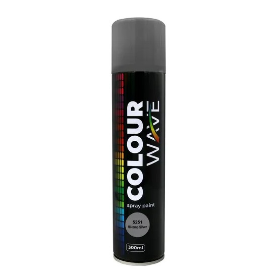 Revamp your metal surfaces with colorwave Hi-Temp Silver Spray Paint (300ml). This fast-drying spray paint is specially formulated for high-temperature applications, with heat resistance up to 500 °C. It delivers excellent coverage and adhesion without the need for a primer, making it a convenient and reliable choice for projects exposed to extreme heat.
