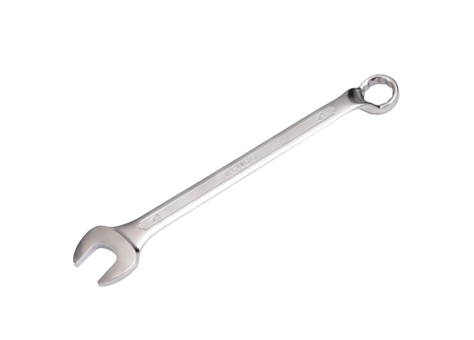 This tool is crafted from high-quality forged Chrome Vanadium (Cr-V) steel and features a 15° offset in line with DIN standards for precise and effective use. The satin chrome plating protects against corrosion, ensuring durability and long-lasting perfor