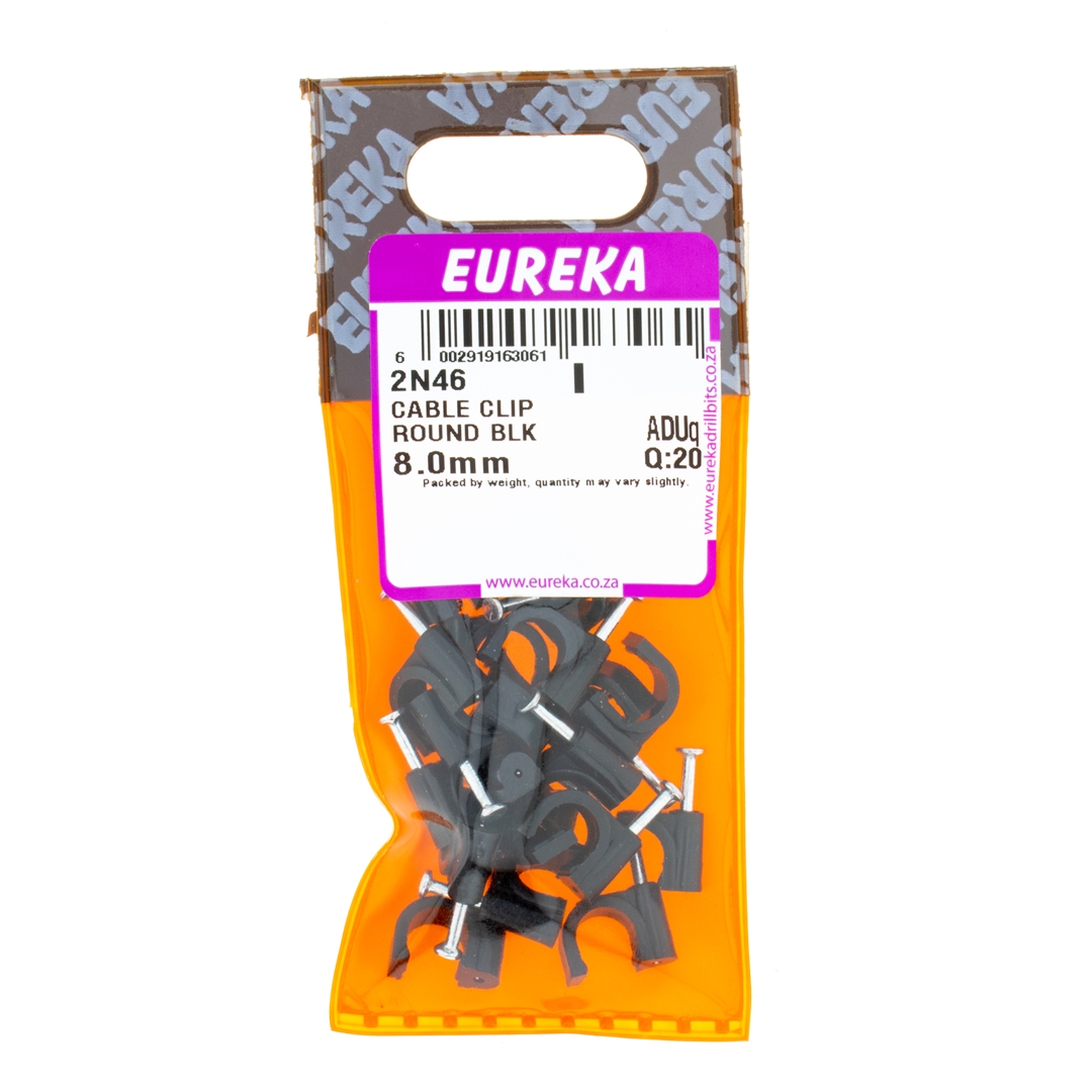 Cable clips are used to keep wires and cables neat by securing them to a fixed surface like a wall, ceiling, floor or table.Eureka stocks a flat and round cable clip to accommodate flat wires and round cables of various sizes.
