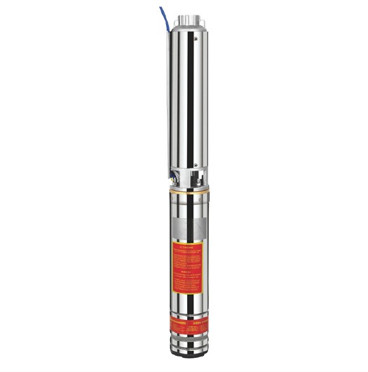 The 4SR Submersible Borehole Pump from the 4SR/4SA series features an AISI304 stainless steel casing and durable floating impellers made from American Noryl material, which is FDA-approved. The pump is designed with high-quality hydraulics and includ