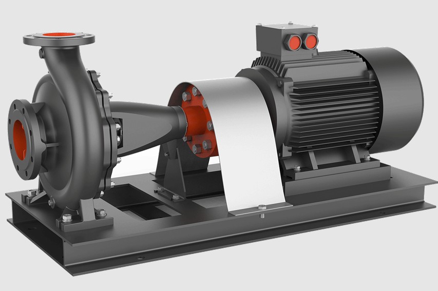 LEO LEP80-65-200 Bare Shaft End Suction Centrifugal Pump. End-suction pump ideal for large-scale industrial applications. The liquid runs directly into the impeller, and the inlet and outlet form a 90 angle to each other. The long-coupled design makes the