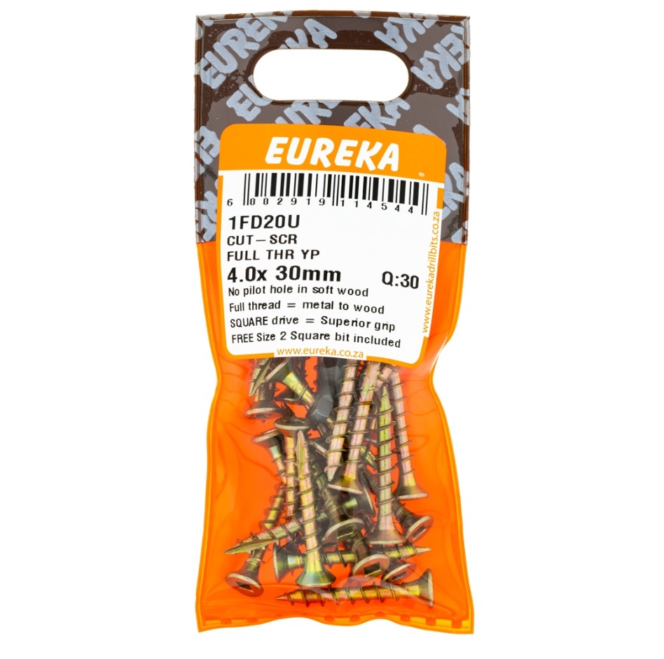 Cut screw full thread screws are designed with a wood-cutting point (T17), allowing them to cut directly into wood without the need for pilot holes in softwood.For screws sized 3mm to 4mm, no pilot hole is necessary.These screws are compatible with correct
