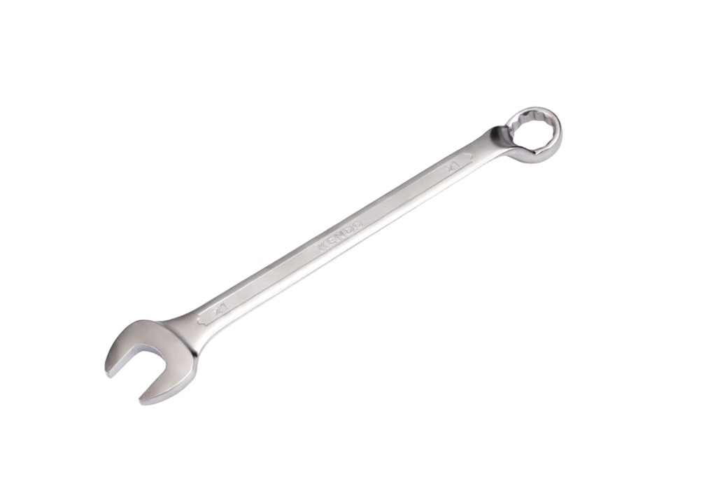 This tool is crafted from high-quality forged Chrome Vanadium (Cr-V) steel and features a 15° offset in line with DIN standards for precise and effective use. The satin chrome plating protects against corrosion, ensuring durability and long-lasting perfor