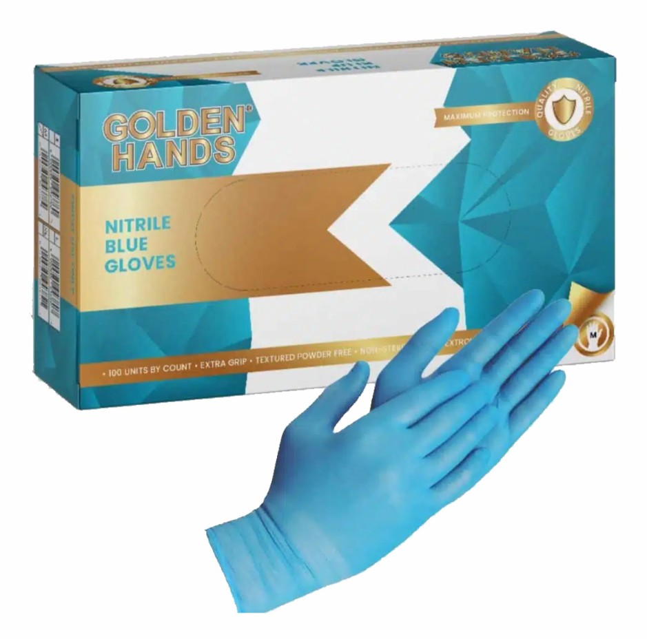 Gloves nitrile examination blue 100pk large