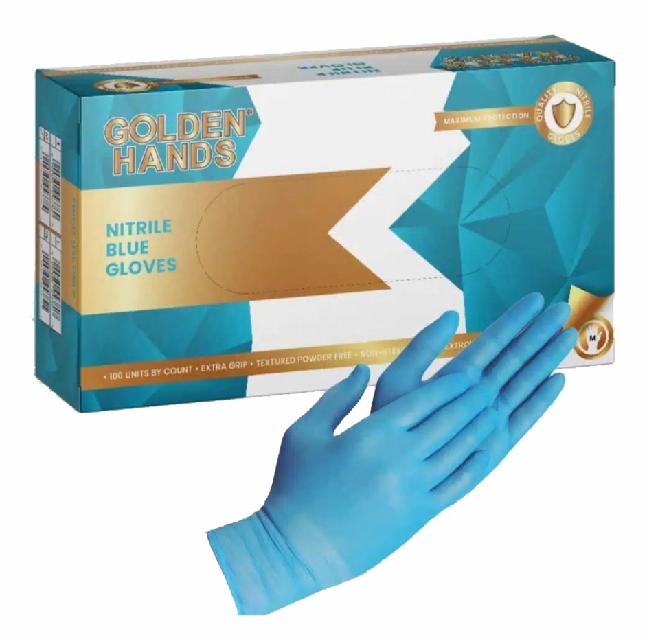 Gloves nitrile examination blue 100pk medium
