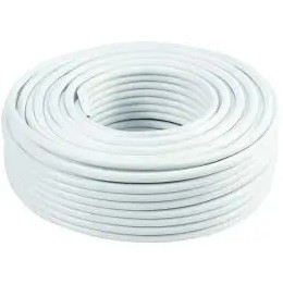 The Cabtyre cable is a 50-meter length of 1.50mm² copper conductor cable with a 2-core plus 3-neutral configuration, featuring a durable white PVC sheath. Rated for 300/500V applications, it provides reliable insulation and flexibility for general electri