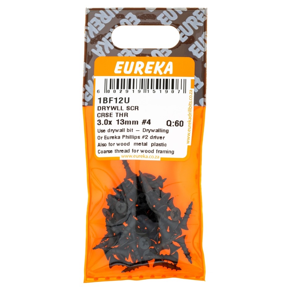 Drywall screw with a standard phillips head. Ideal to install drywall to wood substrate.Black phosphate coating for some corrosion resistance.