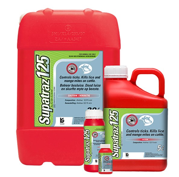 Controls ticks. Kills lice and mange mites on cattle. Oxpecker compatible.