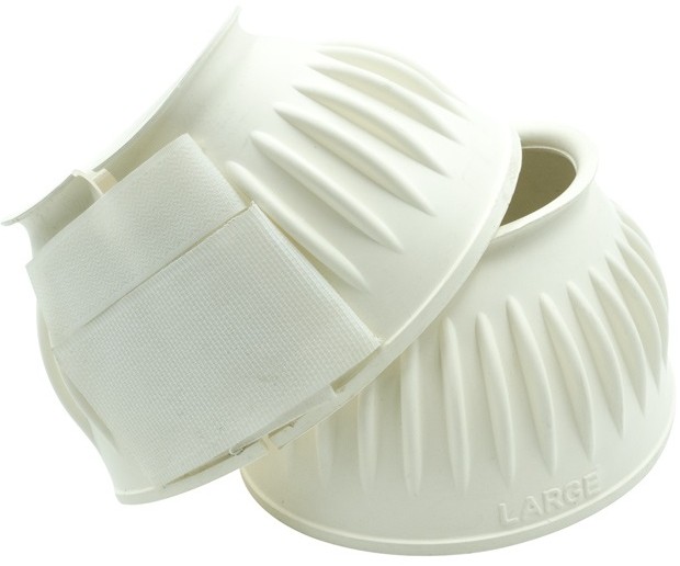 These horse boots are made of strong, flexible rubber that stretches easily for a comfortable fit. They protect your horse from overreaching, where the hind leg strikes the front leg, or from pulling off a shoe. The thick, durable rubber resists tearing, w