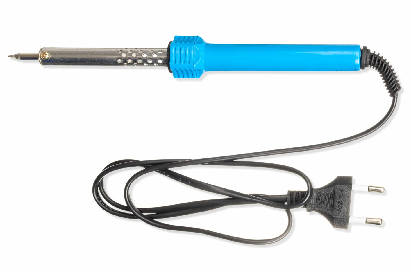 This product operates on a 230 V AC power input and delivers a soldering power output of 40 W. It does not feature heat adjustment or temperature stability control for soldering. The heater element is made of nickel chromium. There is no hot air gun functionality, and therefore no power output, heat adjustment, temperature stability, or airflow specifications for hot air operation. The unit also does not include any display.