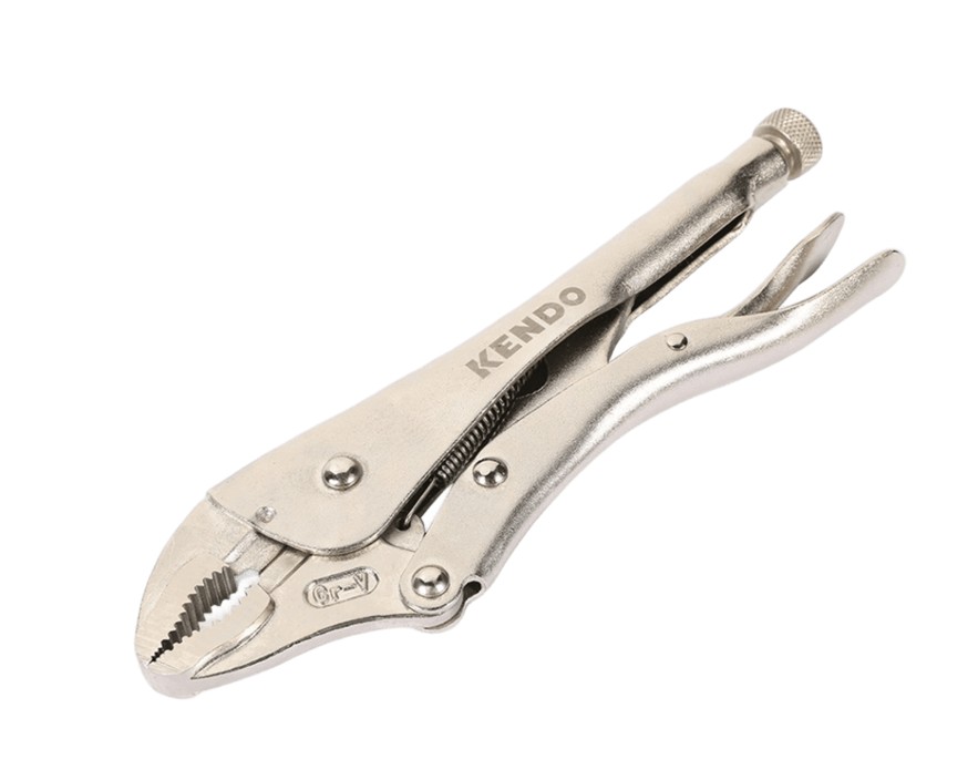 These pliers are made from chrome vanadium steel with a nickel-iron plating and feature hardened and tempered jaws. The curved jaws are designed for gripping and applying torque to multiple shapes, while the adjustment screw provides ideal holding pressure