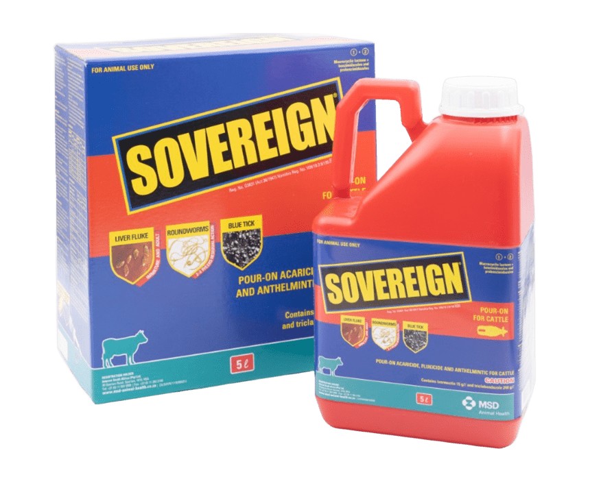 Sovereign® is indicated for the treatment and control of liver fluke (Fasciola hepatica and Fasciola gigantica) as well as ivermectin-sensitive parasites, including gastrointestinal roundworms such as brown stomach worm (Ostertagia ostertagi), wireworm (H