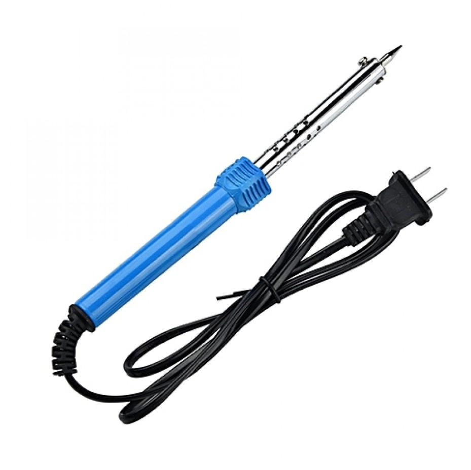 This product operates on a 230 V AC power input and delivers a soldering power output of 40 W. It does not feature heat adjustment or temperature stability control for soldering. The heater element is made of nickel chromium. There is no hot air gun functionality, and therefore no power output, heat adjustment, temperature stability, or airflow specifications for hot air operation. The unit also does not include any display.