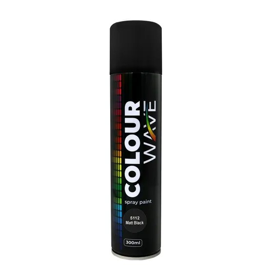 Elevate your DIY projects with colorwave Matt Black Spray Paint (300ml). This fast-drying aerosol paint is ideal for a wide range of indoor and outdoor applications, providing a sleek and stylish matte black finish. With its convenient 300ml size and modern colour, its perfect for adding a professional-looking touch to any project.