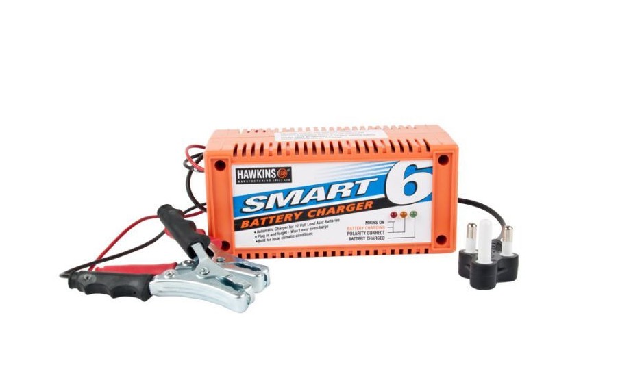 The Hawkins Smart 6 is an automatic battery charger designed to maintain batteries that are not in daily use. Suitable for standby generators, alarm batteries, and vintage cars, it keeps batteries fully charged, preventing them from going flat and avoiding