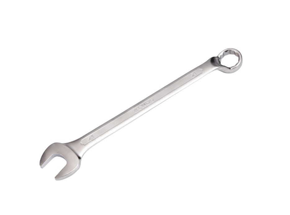 This tool is crafted from high-quality forged Chrome Vanadium (Cr-V) steel and features a 15° offset in line with DIN standards for precise and effective use. The satin chrome plating protects against corrosion, ensuring durability and long-lasting perfor