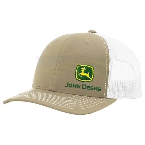 Cap John Deere White Mesh Khaki