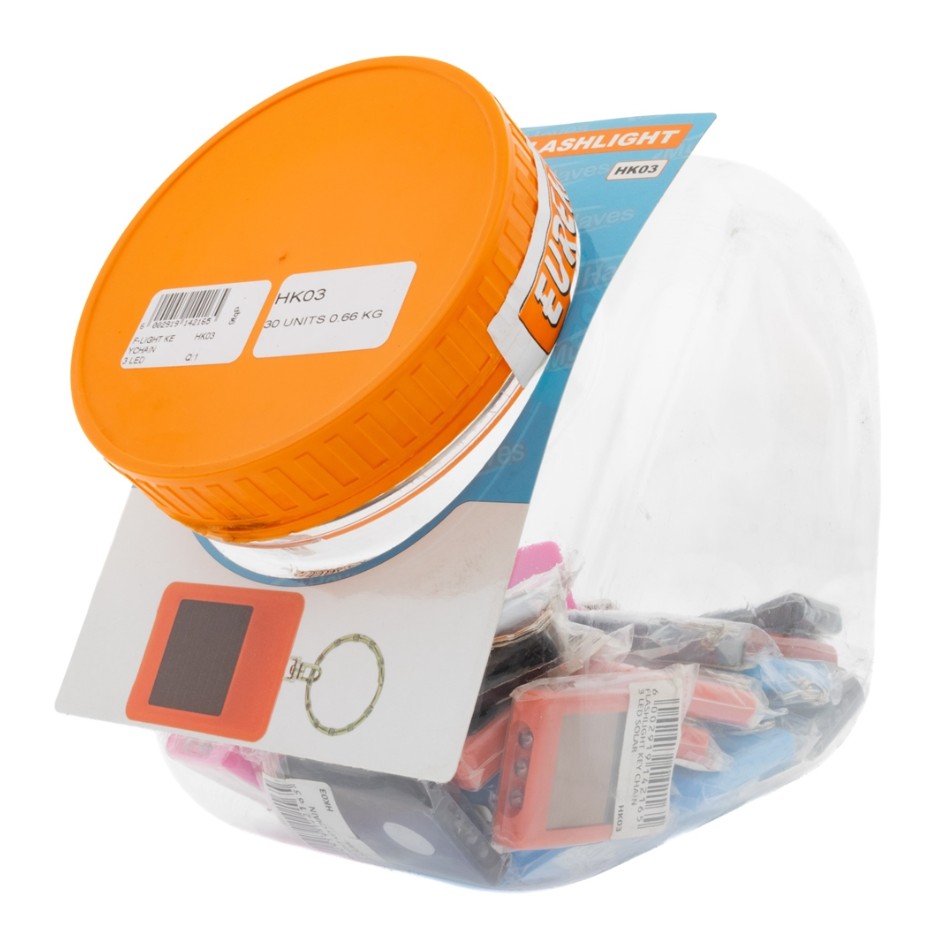 This flashlight uses its small solar panel to charge. To use a keychain light, simply activate it using the designated button. Adjust the direction of the light as needed by tilting or positioning the keychain. To turn it off, switch it off using the butto