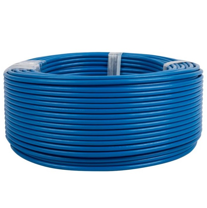 High conductivity annealed stranded copper wire, insulated with general purpose grade PVC in plain blue
