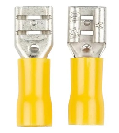 Female Terminal Design. Semi Insulating And Protects Electrical Connections.