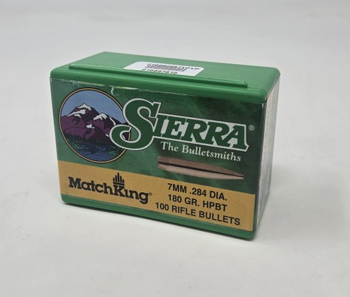 The Sierra MatchKing 7mm 180gr HPBT (#1980) is a precision-engineered rifle bullet designed specifically for long-range target shooting and competitive reloading. Featuring a hollow point boat tail (HPBT) design, it offers exceptional ballistic performance