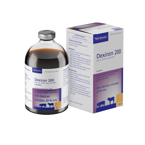 For the prevention and treatment of iron deficiency anaemia in piglets and calves. 1ml dosage. 1ml dosage. No withdrawal.