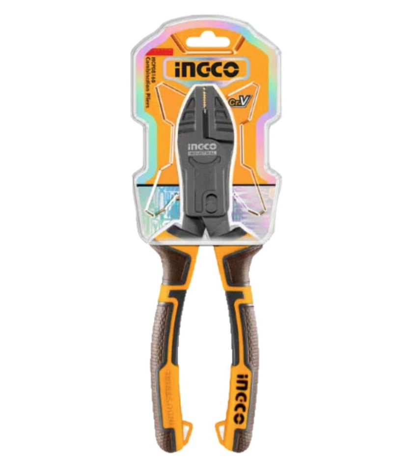 The Ingco HCCP58240 combination pliers measure 9.5 inches (240 mm) and feature a universal size suitable for a wide range of applications. Designed with energy efficiency in mind, these pliers reduce energy consumption by 65% compared to conventional model