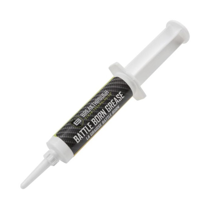 The Breakthrough Clean Technologies® Battle Born Grease is formulated with pure synthetic oils, shear stability additives, and Sub-Micron size PTFE to protect against wear and corrosion from friction. It protects your guns against personal wear and withstands extreme temperatures ranging from -75 degrees to +510 degrees Fahrenheit. Apart from firearms, you can use this grease on knife hinges, fishing reels, bolt action rifles, shotgun choke tubes, castle and lug nuts, and tools. This grease lubricant comes in a travel-size 12cc Syringe for easy use on the go