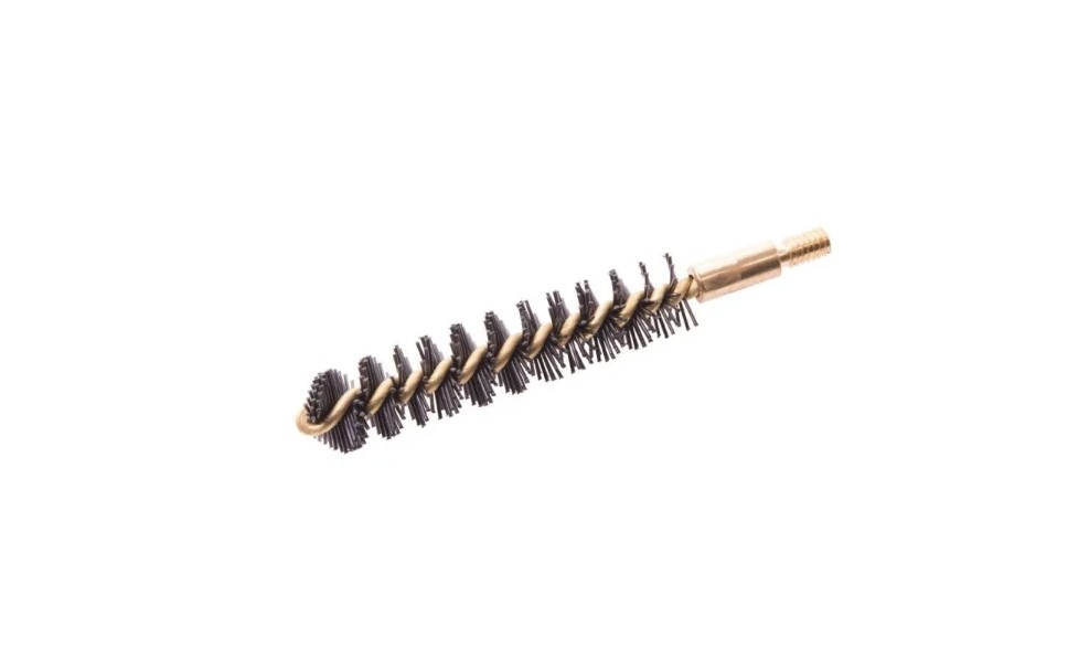 This Breakthrough Clean Technologies Nylon Bore Brush for .357 / .38 caliber and 9mm is made in the USA and features a durable brass core with stiff nylon bristles designed to effectively remove heavy carbon buildup from firearms. It includes a #8-32 thread for compatibility with standard cleaning rods and is sized to fit the barrel properly for efficient cleaning. The nylon bristles provide thorough cleaning without scratching or damaging the bore, while the strong construction ensures long-lasting performance with bristles that wont loosen or fall out over time. Compact and versatile, it is a practical addition to any rifle or handgun cleaning kit and can be easily stored in a range bag alongside other firearm maintenance tools and accessories.