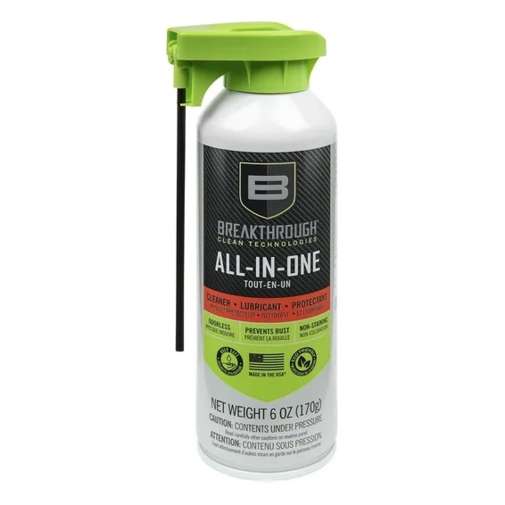 This 3-in-1 formula serves as a cleaner, lubricant, and protectant for firearms, offering a comprehensive solution for maintenance. It effectively removes carbon buildup, lead deposits, oil, and general grime to keep firearms operating smoothly. In addition to cleaning, it provides corrosion protection, helping prevent rust and making it suitable for long-term storage. The odorless solvent performs reliably across a wide temperature range from -53°F to 430°F, ensuring consistent performance in various conditions. It also reduces friction from metal-to-metal contact for smoother operation. Beyond firearms, this versatile product can be used on tools, automotive parts, metal surfaces, locks, knives, and bicycles. Packaged in a convenient 6oz aerosol can, it is easy to carry and ideal for use in a range bag or on the go.