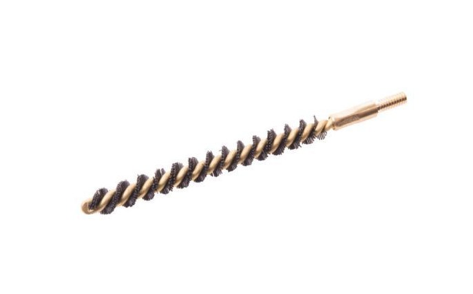 This .243 Cal / 6mm bore brush features a rugged brass core & stiff nylon bristles to attack heavy carbon build-up in your firearm. Our gun brush is a handy accessory to add to your rifle cleaning kit.