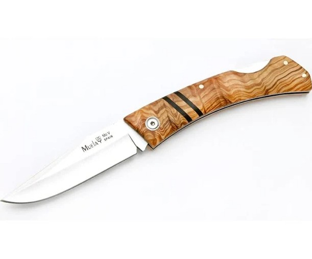 These pocket knives feature a secure locking mechanism and are designed with both functionality and style in mind. The blades are crafted from Muelas time-tested chromium molybdenum-alloyed stainless steel, known for its durability and consistent performance over decades of use. The handles showcase a distinctive design, combining Micarta pieces in various types and colors to create unique ferrules and scales, resulting in a knife that is both practical and visually striking.