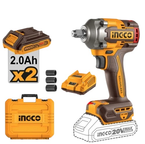 This tool features a powerful brushless motor and a 1/2" square drive, delivering no-load speeds of 01,600, 01,900, and 02,300 rpm, with an impact rate of 02,100, 02,500, and 02,900 bpm. It provides a maximum fastening torque of 400 Nm an