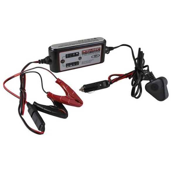 This intelligent 4-amp battery charger automatically monitors and adjusts the charging process for peak battery life.