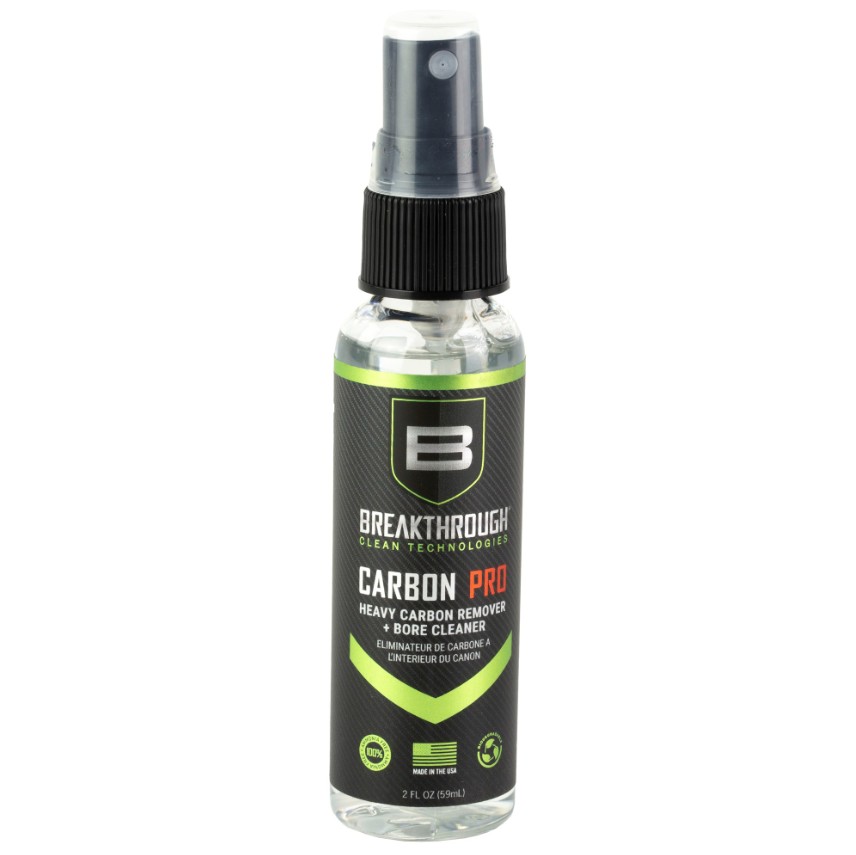 The Breakthrough Clean Technologies Heavy Carbon Remover is a water-based cleaning solution designed to remove heavy carbon and lead deposits from firearms. Formulated with a proprietary blend of chemical surfactants and detergents, it works effectively as a degreaser to neutralize corrosive residues, particularly within the barrel and bore. The solution helps prevent rust and corrosion while remaining safe on steel surfaces, avoiding any etching or damage. Although primarily intended for maintaining handguns and rifles, it can also be used for cleaning applications on vehicles such as cars, aircraft, boats, and motorcycles.