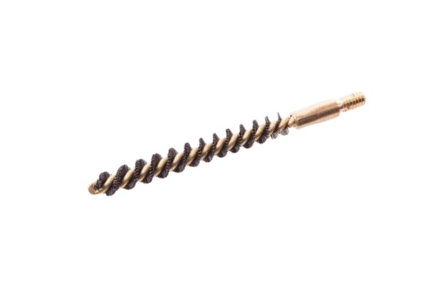 This .44 / .45 Cal bore brush is designed for effective firearm maintenance, featuring a #8-32 thread, a durable brass core, and stiff nylon bristles that help remove heavy carbon buildup. It is a practical addition to any rifle or handgun cleaning kit, offering reliable performance while maintaining the integrity of the barrel. The nylon bristles provide thorough cleaning without scratching or damaging the bore, and the strong construction ensures long-lasting use. Built with a high-quality brass core, the bristles remain securely in place and do not loosen or fall out over time. Compact and easy to store, it fits conveniently in a range bag alongside other cleaning tools, solvents, and accessories, making it a versatile option for regular firearm maintenance. Made in the USA, it also serves as a dependable choice for gun owners who prioritize frequent and thorough cleaning.
