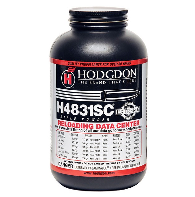 Hodgdon H4831SC is a high-performance rifle powder well regarded among reloaders for its reliability and consistency. Available in both 1 lb and 8 lb containers, it is well suited for long-range shooting, precision hunting, and competitive applications. It