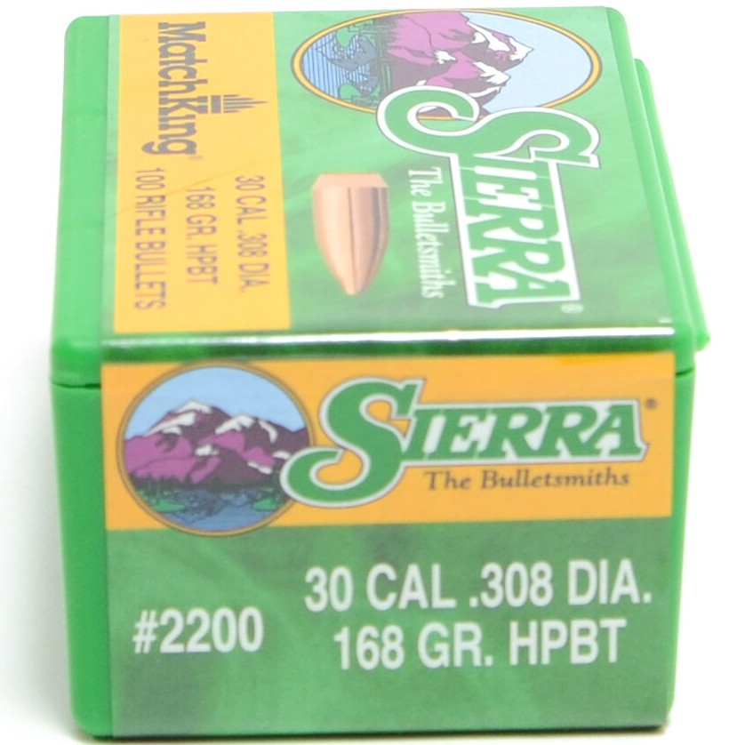 The Sierra MatchKing .30 Cal 168gr HPBT is a precision rifle bullet designed for competitive target shooting and long-range accuracy. Featuring a hollow point boat tail (HPBT) design, it offers excellent aerodynamic efficiency, stable flight, and consisten