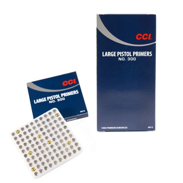 The CCI 300 Large Pistol Primers is a pack of 1000 percussion caps used to reload standard large pistol cartridges. CCI primers utilise non-corrosive and non-mercuric initiator mixes selected for their clean burning characteristics. All CCI primers have a
