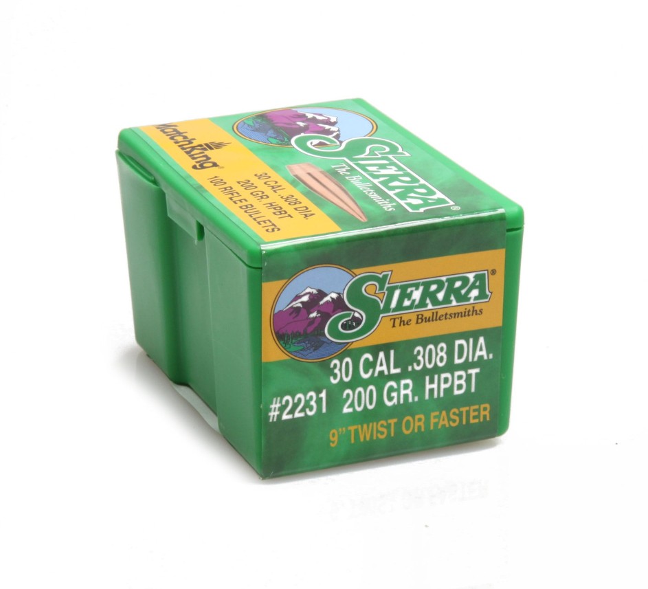 The Sierra MatchKing .30 cal 200 gr HPBT (#2231/#2231C) is a precision-engineered rifle bullet designed for long-range target shooting and competition. Featuring a hollow point boat tail (HPBT) design, it offers excellent aerodynamic efficiency and a high